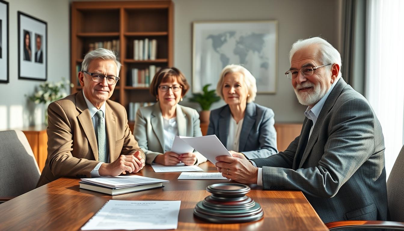 Family reviewing legal documents